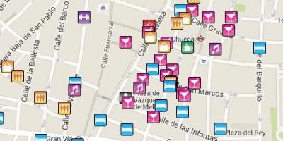 Gėjų plotas Madrido žemėlapis