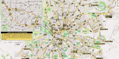 Autobusų maršrutų Madrido žemėlapis