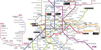 Metro de Madrid žemėlapyje