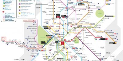 Žemėlapis Madrido viešuoju transportu