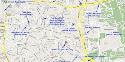 Žemėlapis central Madrid Ispanija