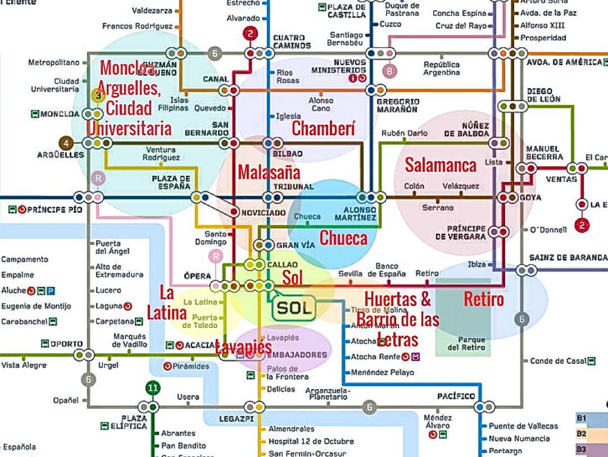 žemėlapis la latina Madridas