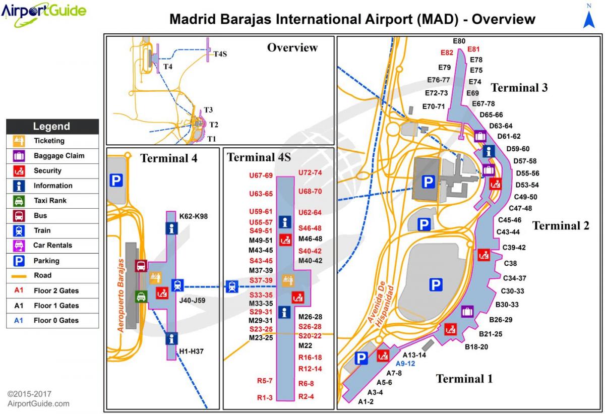 žemėlapis Madrido oro uostas, Ispanija