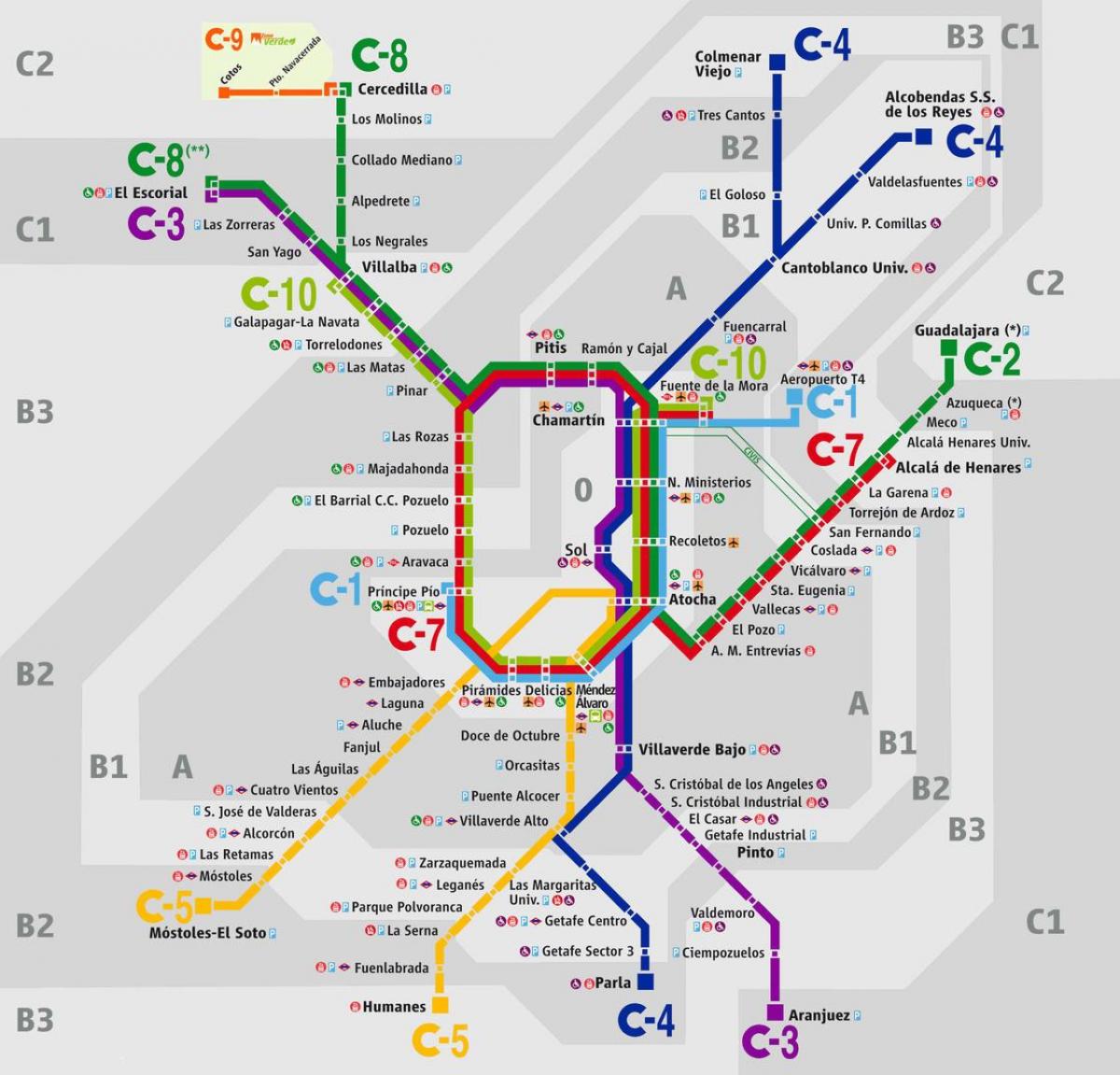 žemėlapis Madrido atocha geležinkelio stotis