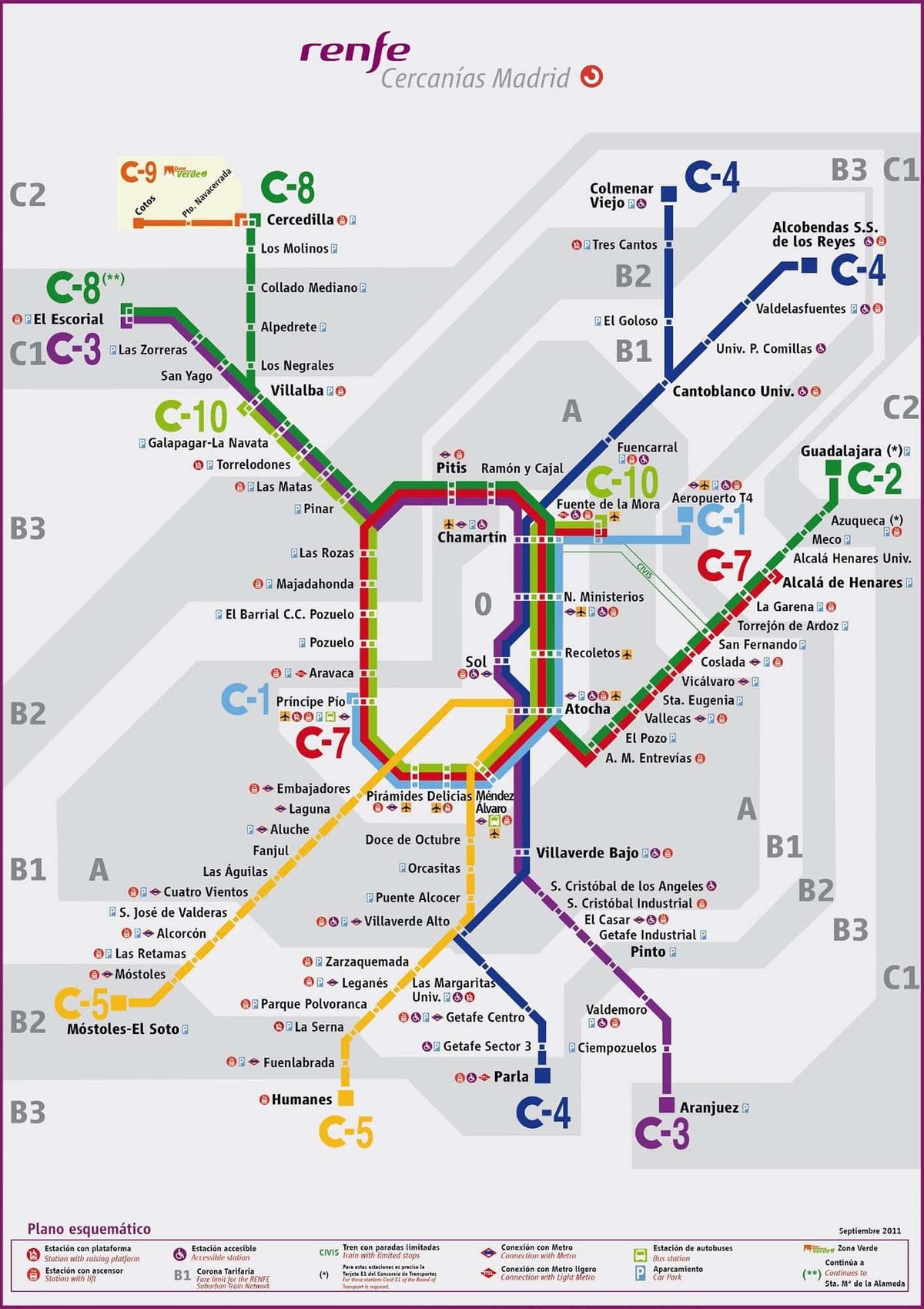Madrido geležinkelių žemėlapis