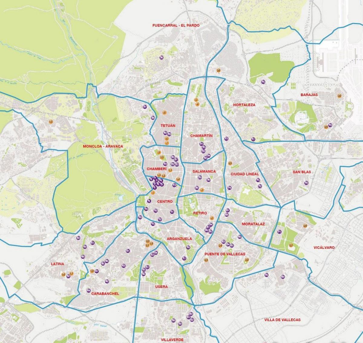 barrio salamankos Madrido žemėlapis