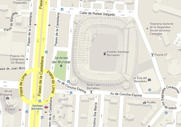 bernabeu žemėlapyje