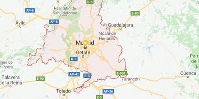 Žemėlapis Madride ir aplinkinių miestų