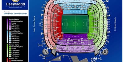 Santiago bernabeu stadione žemėlapyje