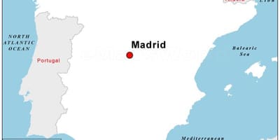 Žemėlapis kapitalo Ispanija