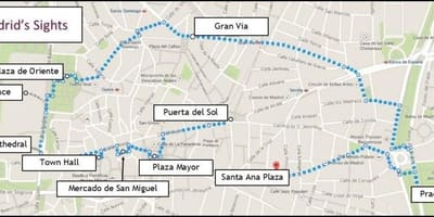 Madrido pėsčiomis žemėlapyje