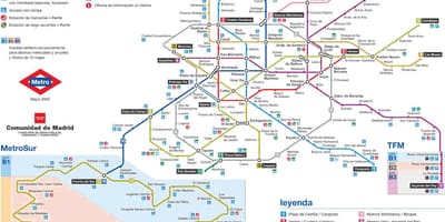 Madrido metro stotis map