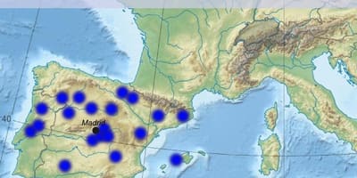 Žemėlapis iš Madrido oro uosto miestai