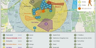 Žemėlapis Madrido apsipirkimo