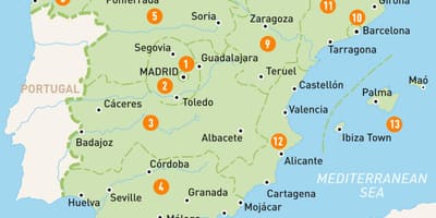 Žemėlapis Madrido srityje