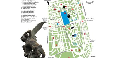 El retiro parkas žemėlapyje