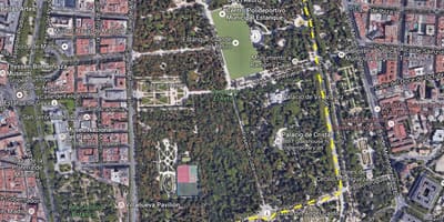 Retiro parke, Madridas žemėlapyje